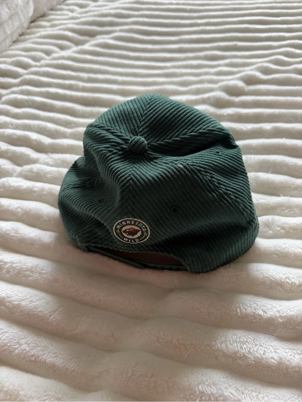 '47 Dark Green Minnesota Wild Corduroy Hat with Red Script